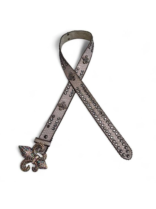 Vintage Y2K Blingy Studded Fleur-De-Lis Statement Belt Women\'s Medium Western main image 4